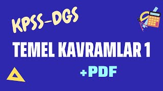 Temel Kavramlar 1🔆Karekodlu döküman🔆KPSSDGS Matematik [upl. by Qerat]