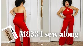 McCall’s M8534 sew along view A  how to make a jumpsuit [upl. by Ainessej]