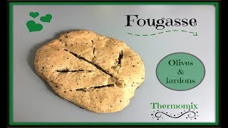 Fougasse olives amp lardon au thermomix [upl. by Ydasahc]