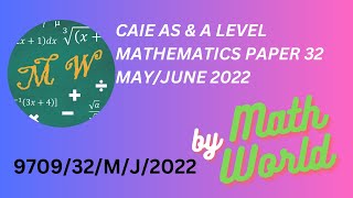 Solved CAIE A Level Math Paper 32 MayJune 2022 970932MJ2022 [upl. by Danie535]