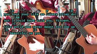 Vincent  Don McLean Guitar accompaniment [upl. by Nierman735]