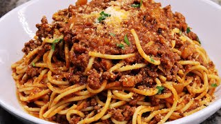 Super Easy Spaghetti and Meat Sauce Recipe  Meat Sauce Recipe [upl. by Golding]