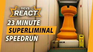 Superliminal Developers React to 23 Minute Speedrun [upl. by Ymot]