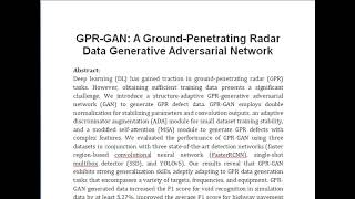 GPR GAN A Ground Penetrating Radar Data Generative Adversarial Network [upl. by Ardme441]