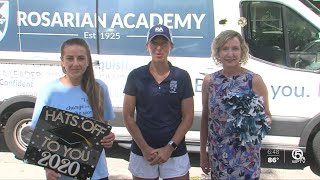 Rosarian Academy faculty deliver graduation gowns to students [upl. by Yauq301]