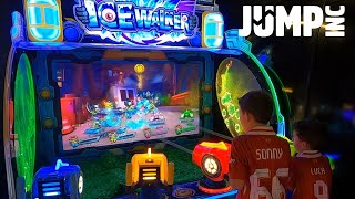 Playing ICE WALKER Water Spray Gun Arcade Game  Jump Inc Urban Playground [upl. by Flss]