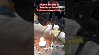 prueba voltaje y amperaje  watts en una corona o estator de bobinas Trifásica de moto [upl. by Eizle327]