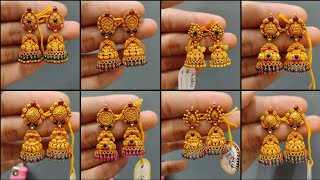 Latest Gold Jhumka Designs 2022Temple jhumka designslatest gold earrings jhumka designs [upl. by Seugirdor]