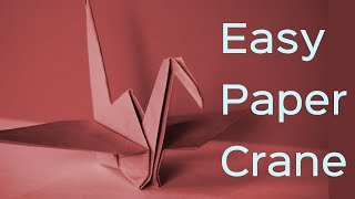 Easy Paper Crane  Origami   Tutorial  A4 paper [upl. by Hatty]