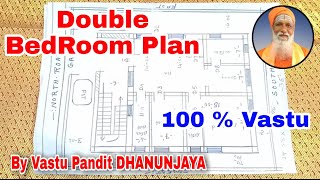 North Facing Double Bedroom House Plan  North Facing House Plan [upl. by Rikki279]