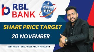 PFC amp RBL BANK SHARE PRICE TARGET 20 NOVEMBER  PFC amp RBL BANK SHARE NEWS TODAY  KRISHNA PATHAK [upl. by Akisej]