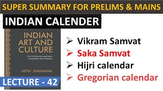 INDIAN CALENDAR  ART amp CULTURE FOR UPSC CSE  NITIN SINGHANIA  UNACADEMY Vikram Samvat Saka Samvat [upl. by Jarred697]