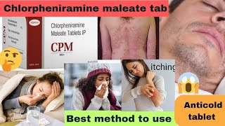 Chlorpheniramine maleate Chlorpheniramine maleate tablets ip 4mg Cpm tablet 4mgsleeping tablets [upl. by Yerrok]