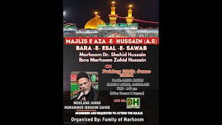 MAJLIS E ESAL E SAWAB MARHOOM DR SHAHID HUSSAIN  BABUL HAWAIJ BANGALORE [upl. by Hakim]