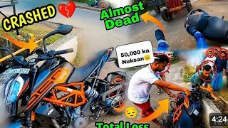 Today my bike crash 😔😥duke 250 crash 🥺viralvideo ktmduke crash [upl. by Asoral]