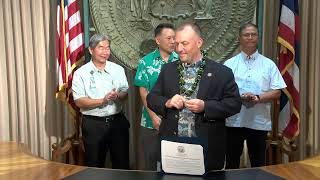 Live  Governor Green Press Conference Hawaii Green Business Awards [upl. by Conni422]