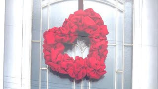 HEARTSHAPED WREATH FOR VALENTINE’S DAY❤️ using Dollar Tree form [upl. by Smalley]