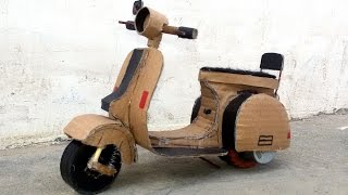 WOW Supper Vespa Scooter  33 Battery Vespa Motorbike  How to make Motorcycle with carboard [upl. by Yklam]