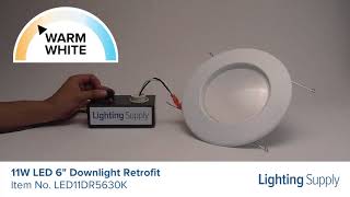 11W LED 6quot Downlight Retrofit Kit LED11DR5630K [upl. by Aiva590]