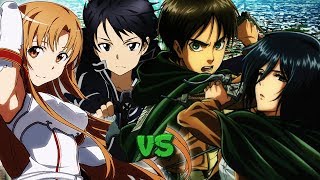 Kirito amp Asuna vs Eren amp Mikasa  Kballerías de Rap  Kballero ftNuur [upl. by Nnaeel]