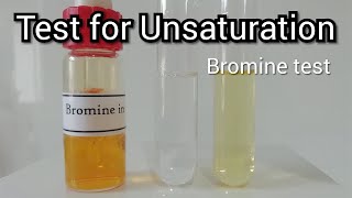 Test for Unsaturation  Bromine Test [upl. by Welles]