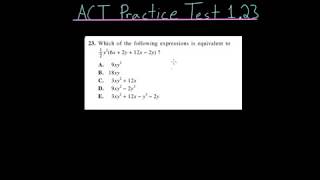 ACT Practice Test 123 Simplifying Expressions [upl. by Esertak]