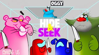 Oggy And Jack Playing Funny HIDE AND SEEK With RANDOMS in Among us😂😂😂 [upl. by Trescha]