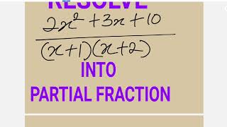 Partial fraction solved using Polynomial Method [upl. by Airdnahc505]