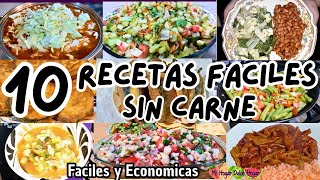 ✅10 RECETAS FACILES SIN CARNE mihogardulcehogar recetassincarne comidafacilyeconomica [upl. by Lirpa908]