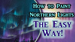 Acrylic Painting Lesson  Easy Northern Lights [upl. by Lainad]