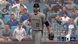 MLB The Show 23 Division Series Brewers Vs Dodgers Game 2 [upl. by Dnomaid126]