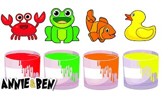 Colors Of The Rainbow For Kids  How To Draw Animals 🦀  Educational Videos For Kids [upl. by Quinby6]