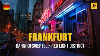 Walking in Frankfurt Bahnhofsviertel  Red Light District after Sunset  August 2023 [upl. by Eiryk]