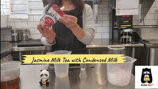 Jasmine Milk Tea w Condensed Milk  Cafe Vlog  Bubble Tea  Boba Barista  Boba Shop  Boba Recipe [upl. by Chaffinch]