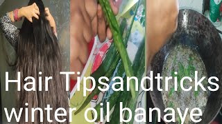 Dandruff dur karne ke HairTipsandtricks Winter oil banayeDaddykiduavlogsMeenazAslam [upl. by Russian578]