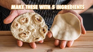 5 Ingredient Homemade Flour Tortillas [upl. by Fowkes]