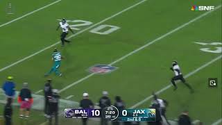 Longest Touchdown Pass of Trevor Lawrences Career  Jamal Agnew 65yard touchdown catch [upl. by Dnaltiac]