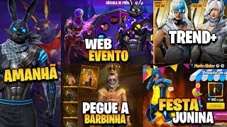 É AMANHÃ NOVO WEB EVENTO PEGUE NOVA BARBINHA SKINS TREND E ÍTENS OB44  NOVIDADES FREE FIRE [upl. by Alemaj]