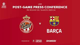 Euroleague  Live  Post  Game Press Conference  AS Monaco Roca Team  Barcelone [upl. by Ekihc]