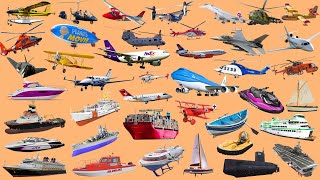 Aircraft Compilation  Airplanes for kids  Water Vehicles  Boats amp Ships Aircraft  Picture Show [upl. by Tinor]