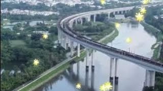 ll Arieal Footage Of Train l Train Running In Big Water Bridge ll ommsuryavlogs9835 [upl. by Airdnoed]