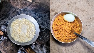 Ritas noodles egg recipe  life in rural Nepal Ritarojan [upl. by Naillij]