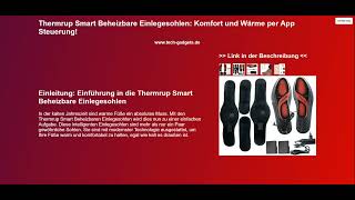 Thermrup Smart Beheizbare Einlegesohlen Komfort und Wärme per App Steuerung [upl. by Morley65]