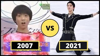 YUZURU HANYUS JUMPS CHILD VS ADULT [upl. by Edgard]