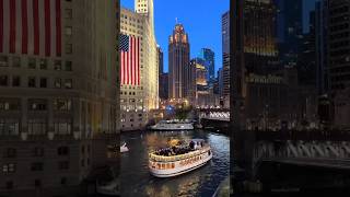 Chicago 🇺🇸❤️❄️ a snowfall dream ❄️🥰📍Chicago Riverwalk and DuSable Bridge views from Wacker Drive 🇺🇸 [upl. by Anivram]