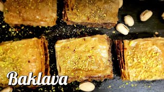 How to make a easy Turkish Baklava at home Baklava Dessert Cooking [upl. by Halimaj]