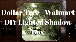 Dollar Tree  Walmart DIY Christmas Lighted Shadow Box [upl. by Wallas944]