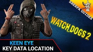 How to Find Keen Eye Key Data  Watch Dogs 2  Nudle Park Key Data [upl. by Aniri]