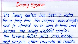 Dowry System Essay in English  Essay Writing on Dowry System in English  Paragraph on Dowry System [upl. by Dilks99]