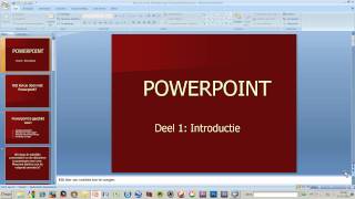 Cursus Powerpoint deel 1 introduktie [upl. by Adien]